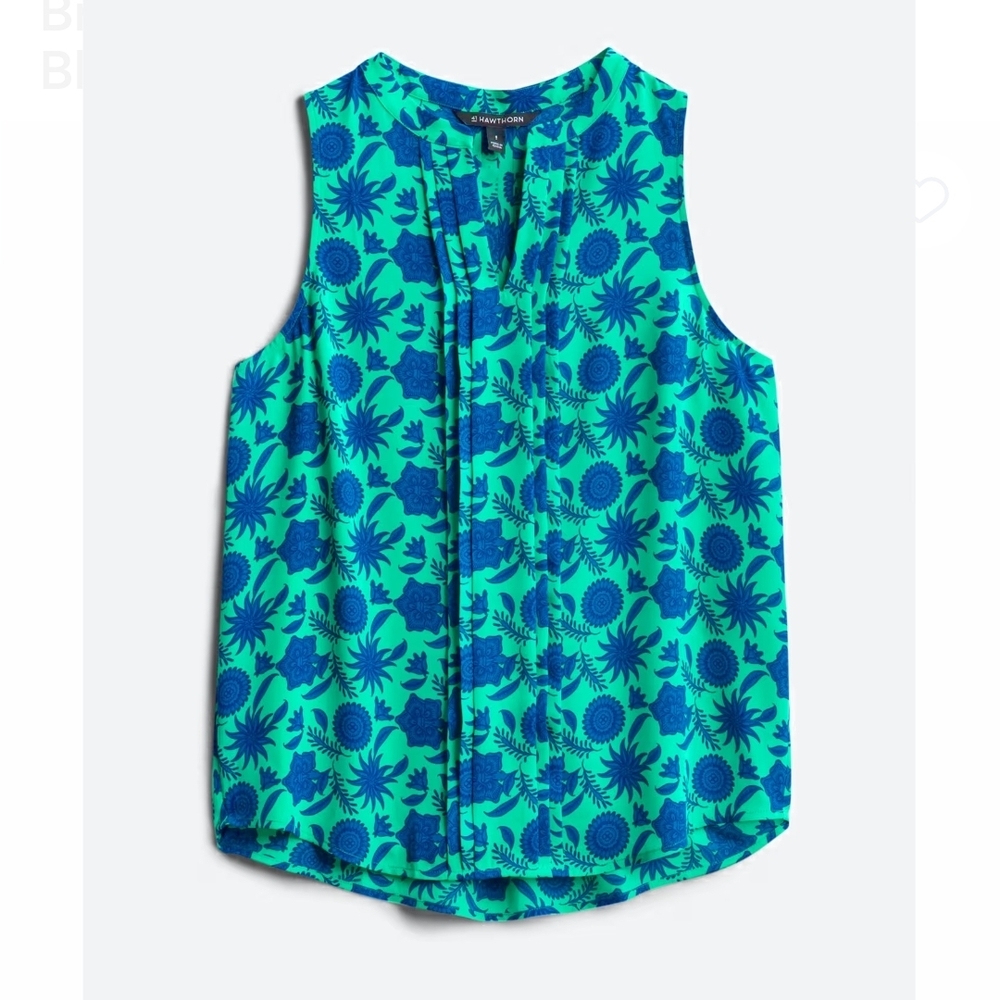 Floral Front Pleated Blouse
